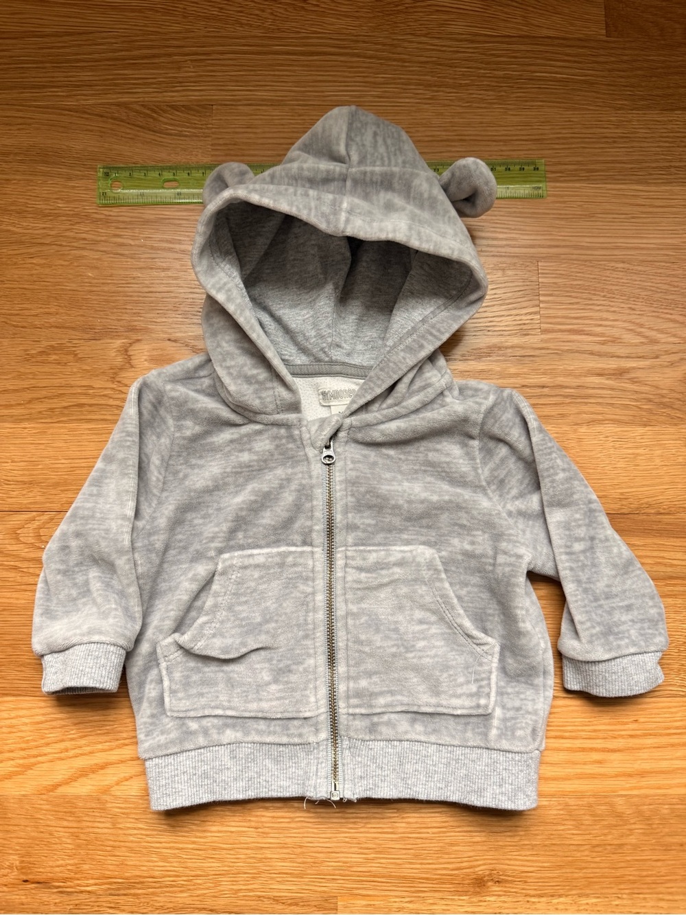 Gymboree Gray Hooded Zip-Up with Bear Ears (3-6 months)